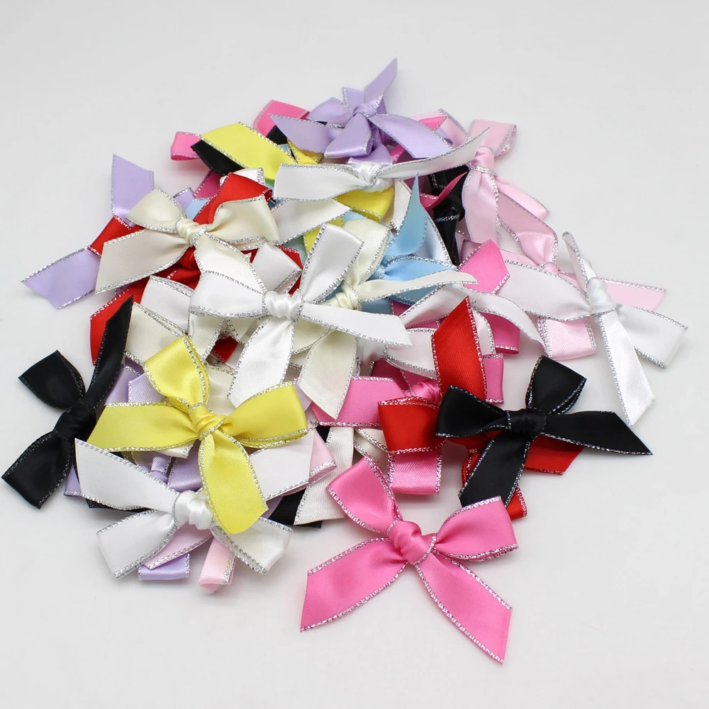 50 шт./лот 3 5*4 см красочные ленты банты полиэстер ручной работы атласный бант