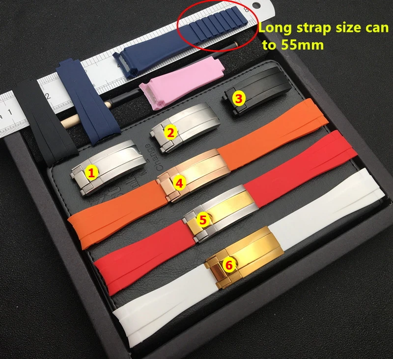 

Ремешок силиконовый для часов 20 мм, комбинированная Пряжка для наручных часов Daytona Submariner DEEPSEA GMT OYSTERFLEX series