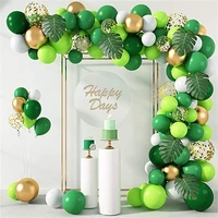 135pcs green white balloon arch garland kit turtle leaf confetti balloons jungle themed birthday party decoration baby shower