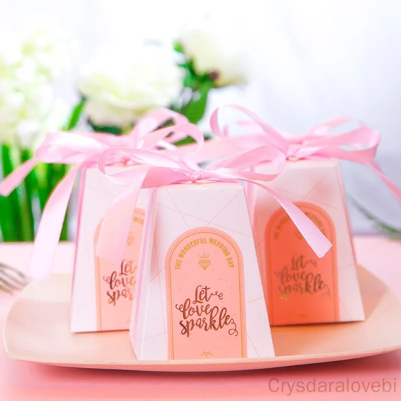 Свадебная большая коробка для бронзовых конфет в западном стиле 50 шт.