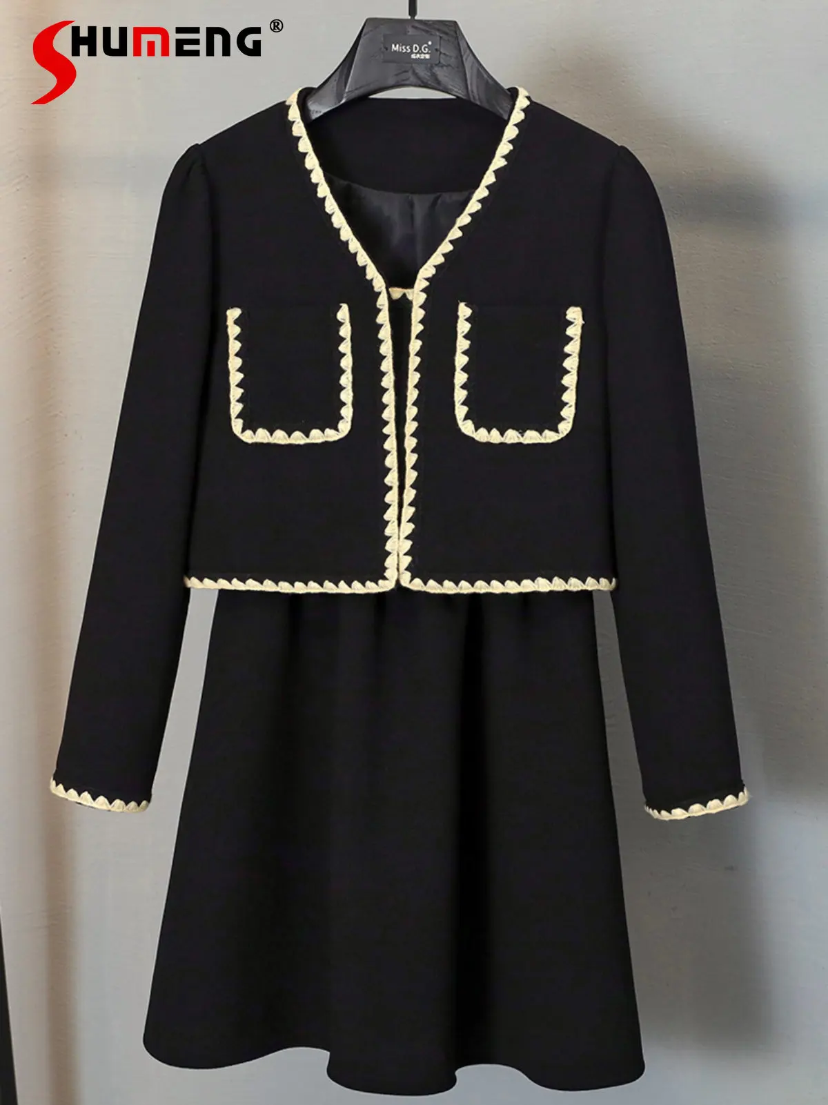 

Новинка, женское Модное Элегантное облегающее платье выше колена, женское осеннее простое офисное короткое пальто с V-образным вырезом, ком...