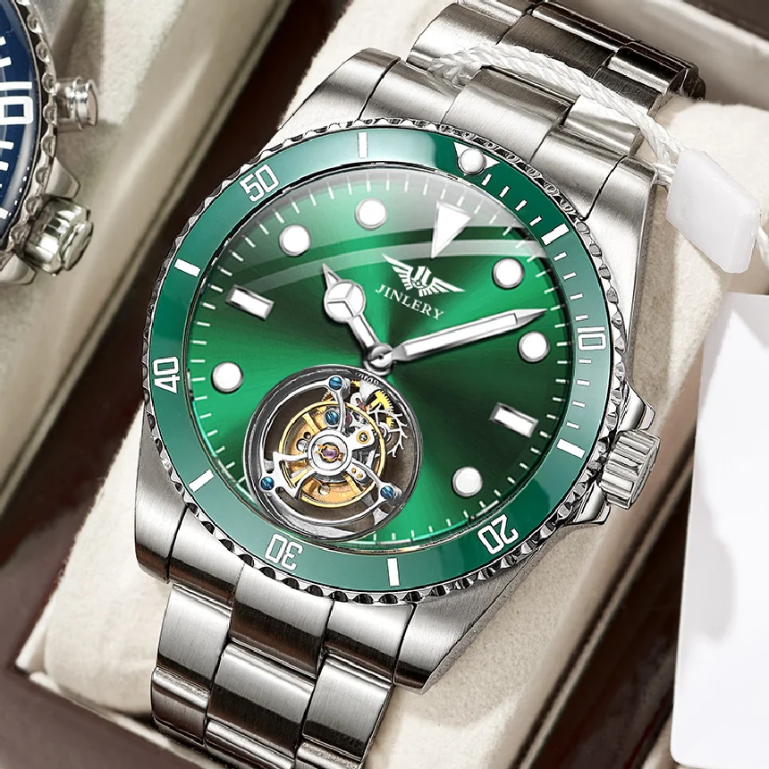 

Jinlery New Tourbillon Mechanical Watch for Men Luxury Wristwatch Men Sapphire Glass Watches Men Free Shipping Relogio Masculino