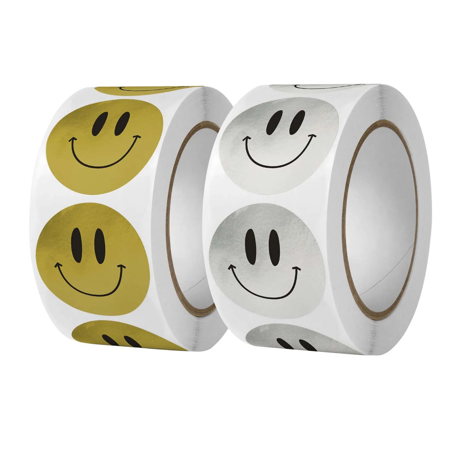 

500 шт., пластиковые наклейки на лицо со смайликом