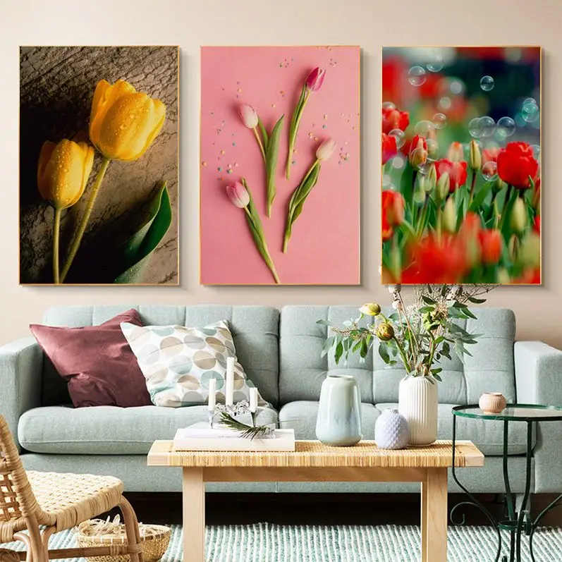 

Tulip Good Quality Prints And Posters Kraft Paper Sticker DIY Room Bar Cafe Home Decor