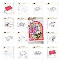 metal cutting dies stamps stencil floral arches sentiment wildflower bouquet diy scrapbook diary decorative embossing handcraft