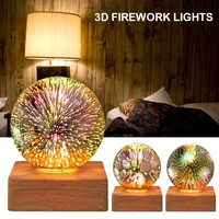 3d fireworks night light led glass ball table lamp colorful atmosphere desk lamp 5v usb glowing bedroom decor nightlight