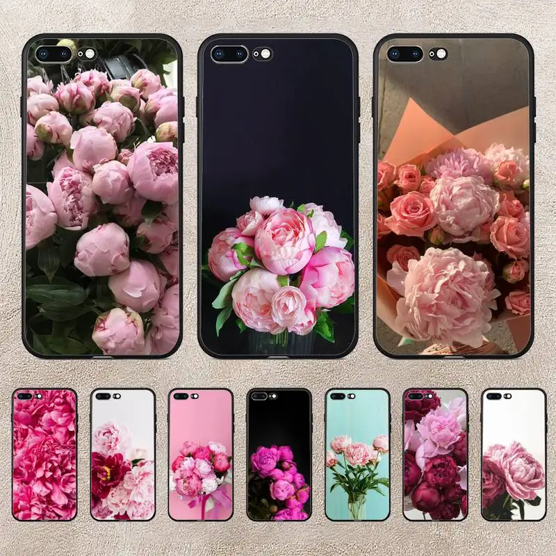 

Flower Pink Peonies Peony Phone Case For Huawei Y5 Y62019 Y52018 Y92019 Luxury Funda Case For 9prime2019