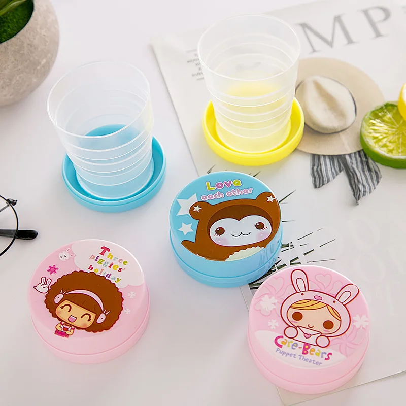 

Cartoon folding cup home travel folding cup Convenient mouthwash cup retractable drinking cup
