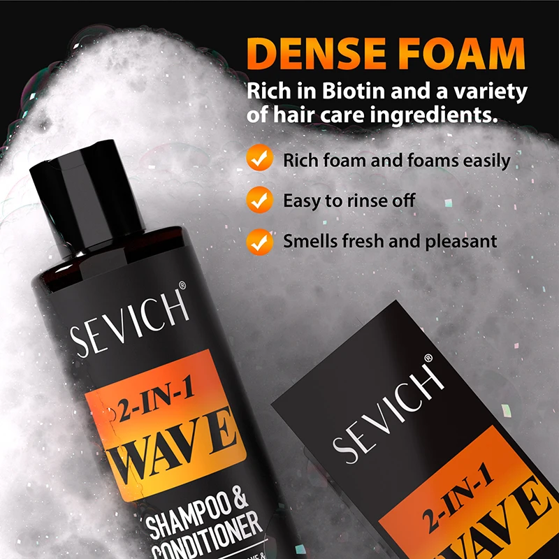 Фото 3,53 унции Biotin Waves Control Pomade для мужчин Sevich Sport Strong Hold Wave Гель для волос с кистью Волнистые волосы Масло Шампунь Кондиционер №3