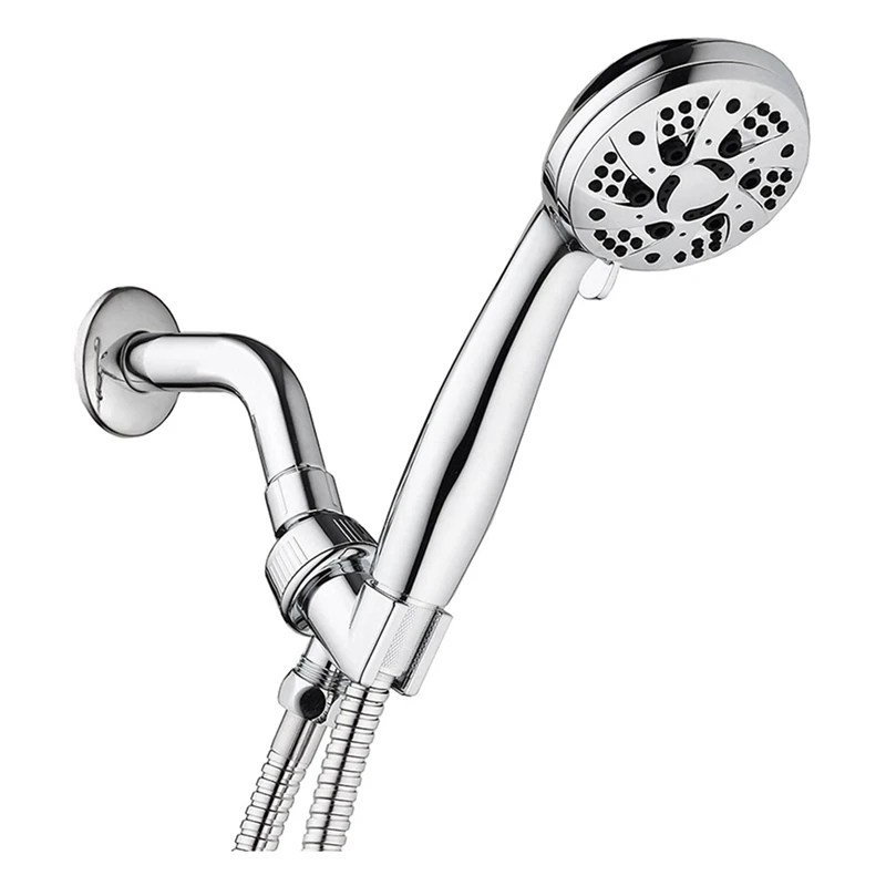 

High Pressure 6-Setting 3.5Inch Handheld Shower With Hose For The Ultimate Shower Experience Easy Install