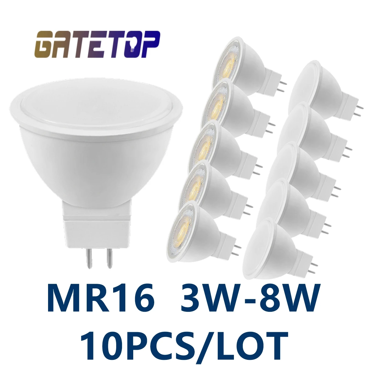 

10PCS LED MR16 GU5.3 in-line spotlight 12V 220V 110V super bright warm white light 3W-8W can replace the 20W-50W halogen lamp