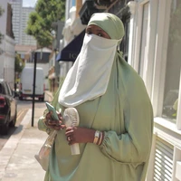 niqab high quality muslim niqab veil one layer chiffon fabric face cover mask islamic scarf turban hijab with tie band black