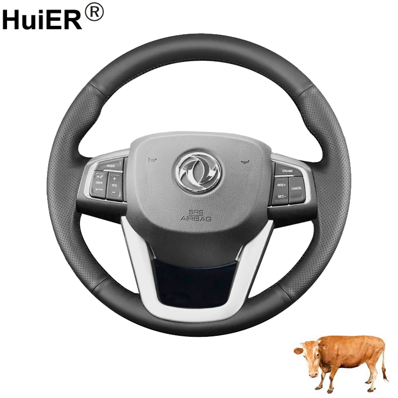 

Hand Sewing Car Steering Wheel Cover For Fxauto AEOKUS Dongfeng DFM AX7 2015 - 2019 E70 2018 2019 True Cow Top Layer Leather