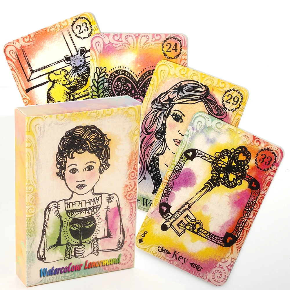 

Акварель Lenormand 38 размер карты покера колода гадания настольная игра