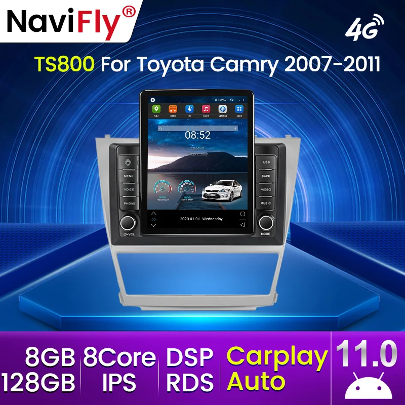 2din Android 11 Carplay для Tesla вертикальное автомобильное радио Видео Стерео Toyota Camry 7 XV 40 50