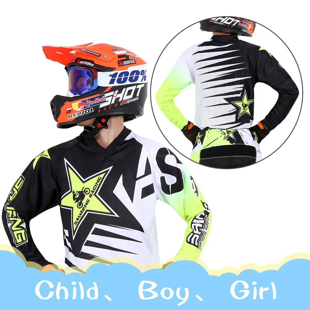 

Motocross Jersey mountain bike competition suit child children's clothing boy kid girl racing Motorcycle Enduro DH 2022 NEW