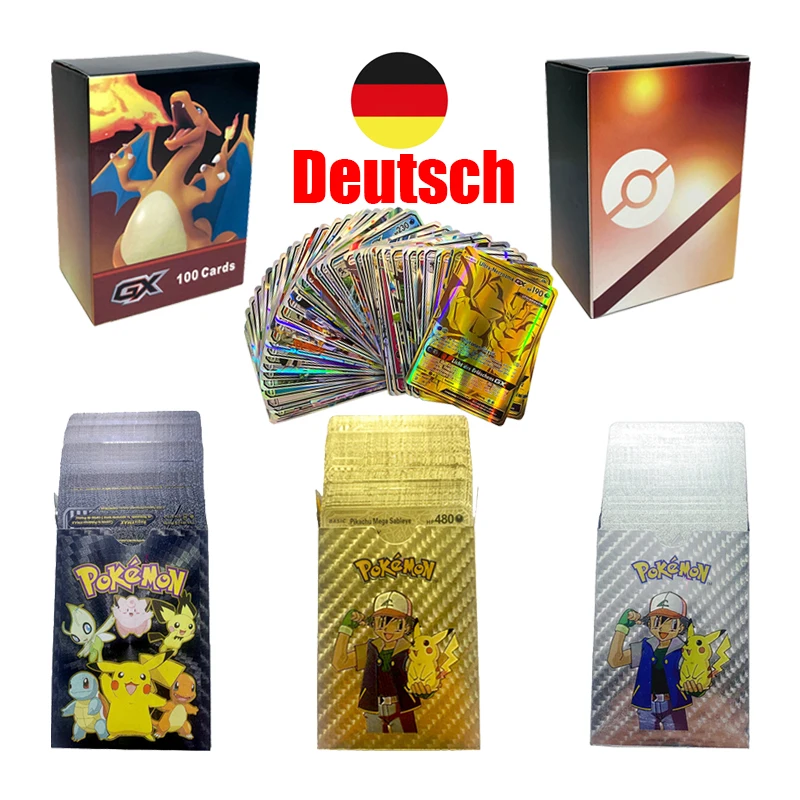 

German Version Pokemon Card Featuring V VMAX Gx Tag Team MEGA EX Tarak Card Game Evolutions Booster Collectible Kids Toys Gift