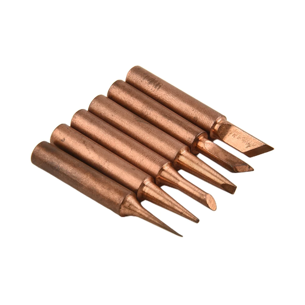 

7pcs 200-480° Lower Temperature Copper Welding Tips & Handle Set For 936, 937, 938, 969, 8586, 852D Hakko Soldering Station
