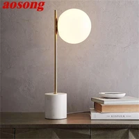aosong nordic table lamp contemporary fashion marble white desk light simple home decor living room bedroom