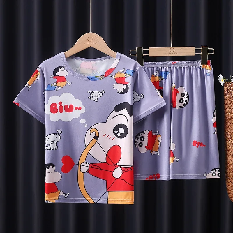 Летняя кавайная аниме Cinnamoroll Kuromi My Melody Детские Пижамы Детская молочная шелковая