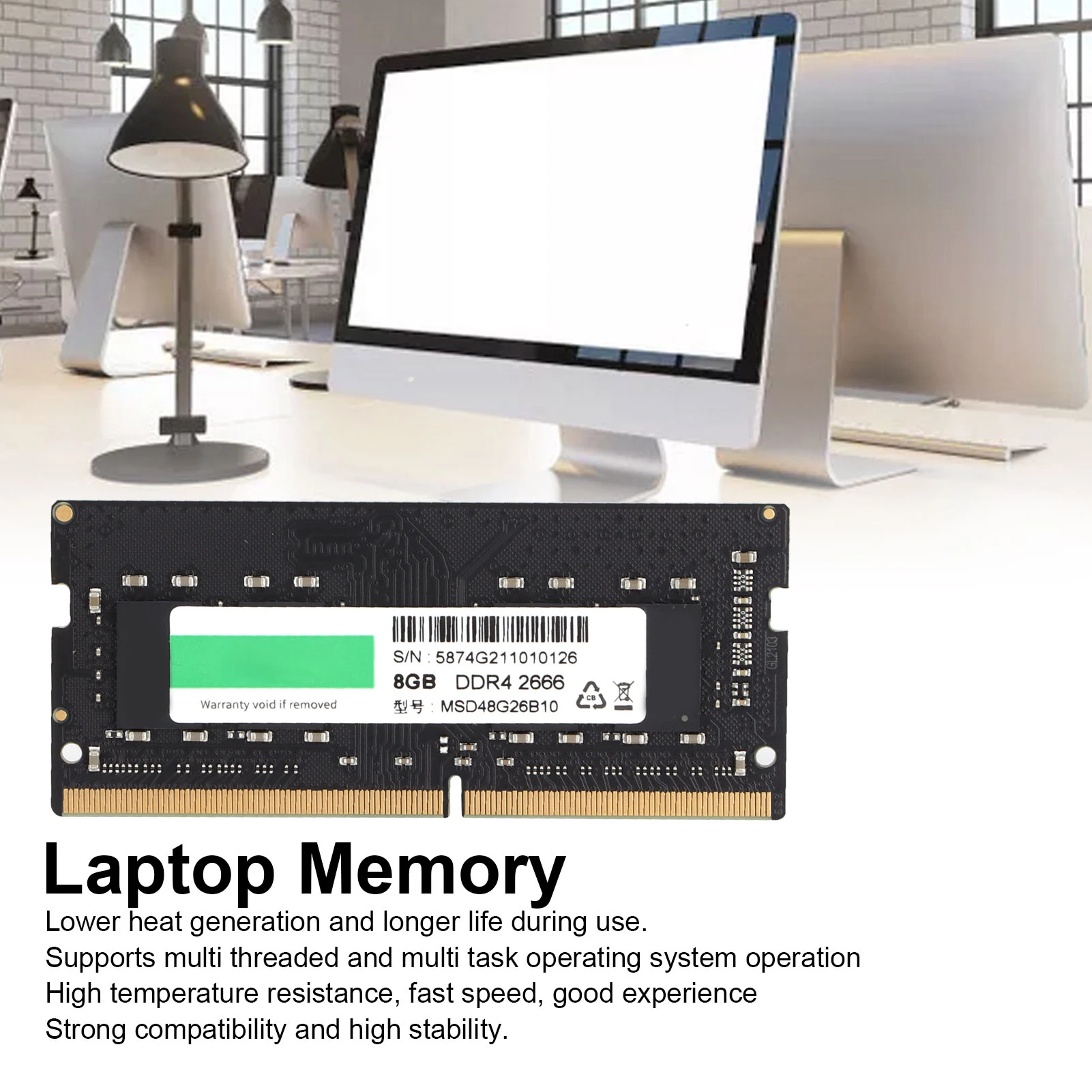 Модуль памяти 8 ГБ 2666 МГц DDR4 Высокоскоростная стабильная и высокоэффективная