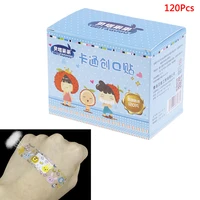 120pcsbox children adhesive breathable first aid emergency bandages waterproof cartoon bandages band aid kit for kids