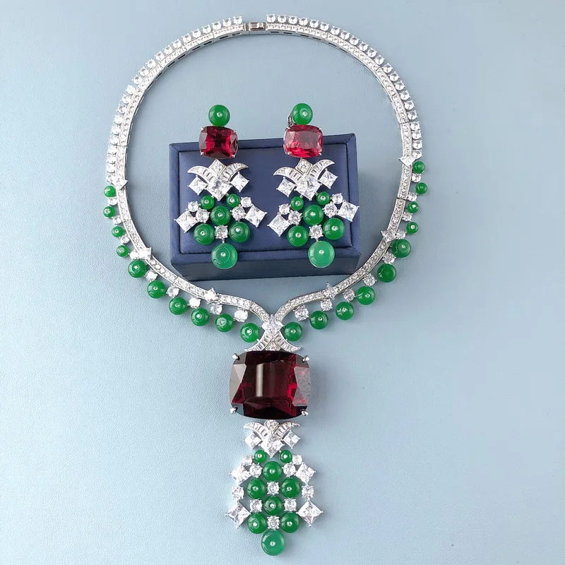 Роскошное модное ожерелье серьги-гвоздики для женщин инкрустация цирконием