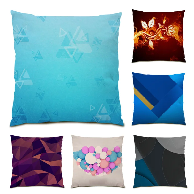 

Ornamental Pillowcase Living Room Colorful Decoration Home High Quality Modern Cushion Cover Decorative Abstract Geometry E0653