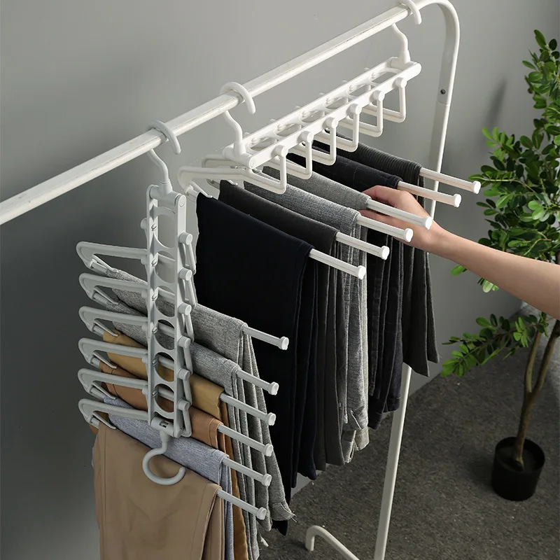 

Folding Trouser Rack Hanger Trouser Clip Multi-layer Storage Finishing Trouser Clip Trouser Rack Household Magic Hanging Trouser