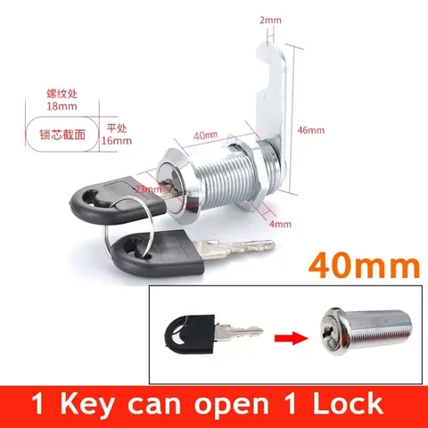 10/16/20/25/30/35/40 мм замки для ящиков с 2 ключами, замок для почтового ящика, замок для ящика для офисного стола, почтовый ящик, кулачковые замки