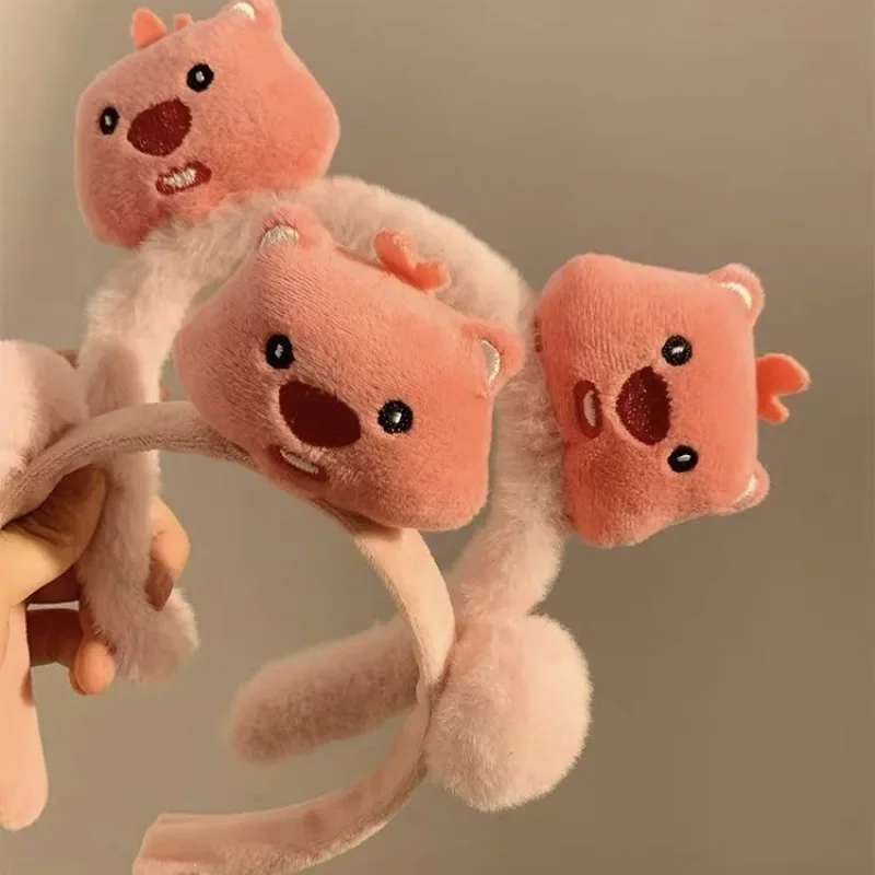 Симпатичная заколка для волос серии Little Beaver розовая BB женщин челка боковая