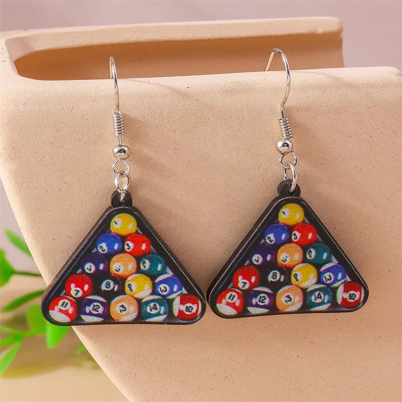 Aihua модный барный стол мини-шар черный No 8 серьги для бильярдного снукера женщин