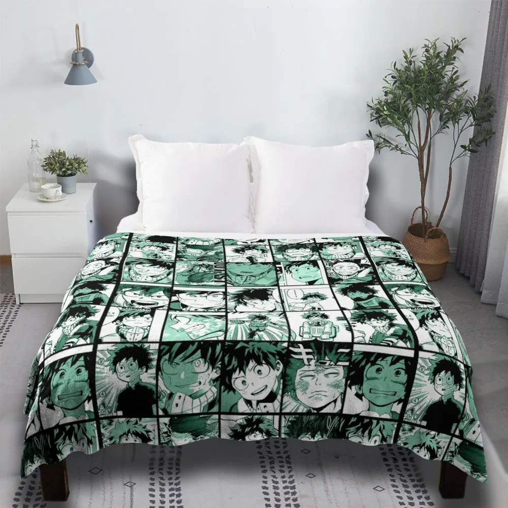 

Midoriya Izuku Collage Color Version Fleece Chunky Fur Bedding Fashion Fabric Throw Blanket