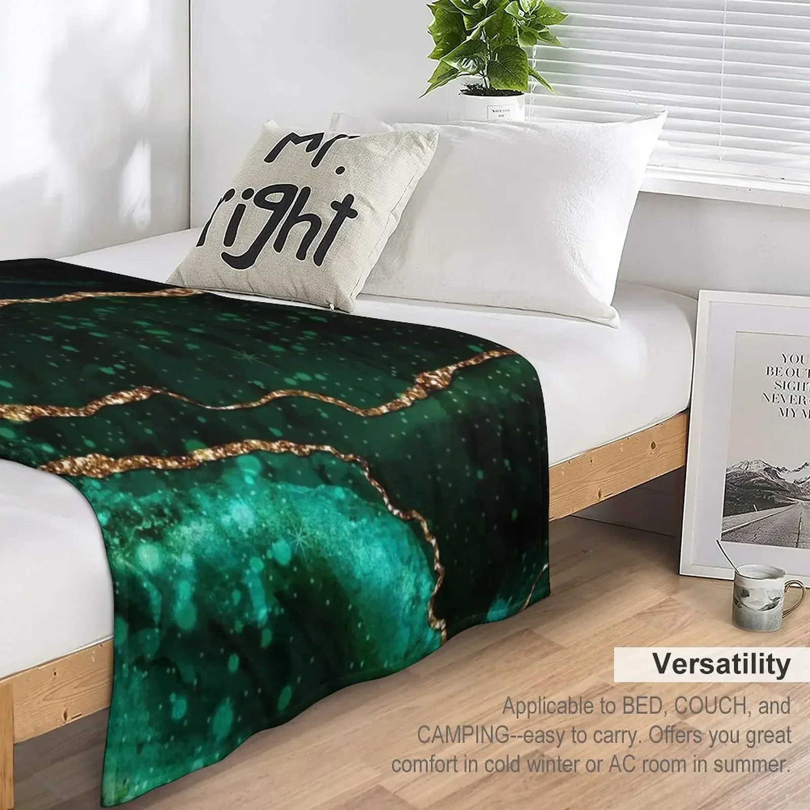 Зеленое текстурное одеяло пляжные декоративные одиночные мягкие большие одеяла