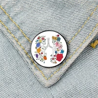 flower lungs printed pin custom funny brooches shirt lapel bag cute badge cartoon cute jewelry gift for lover girl friends