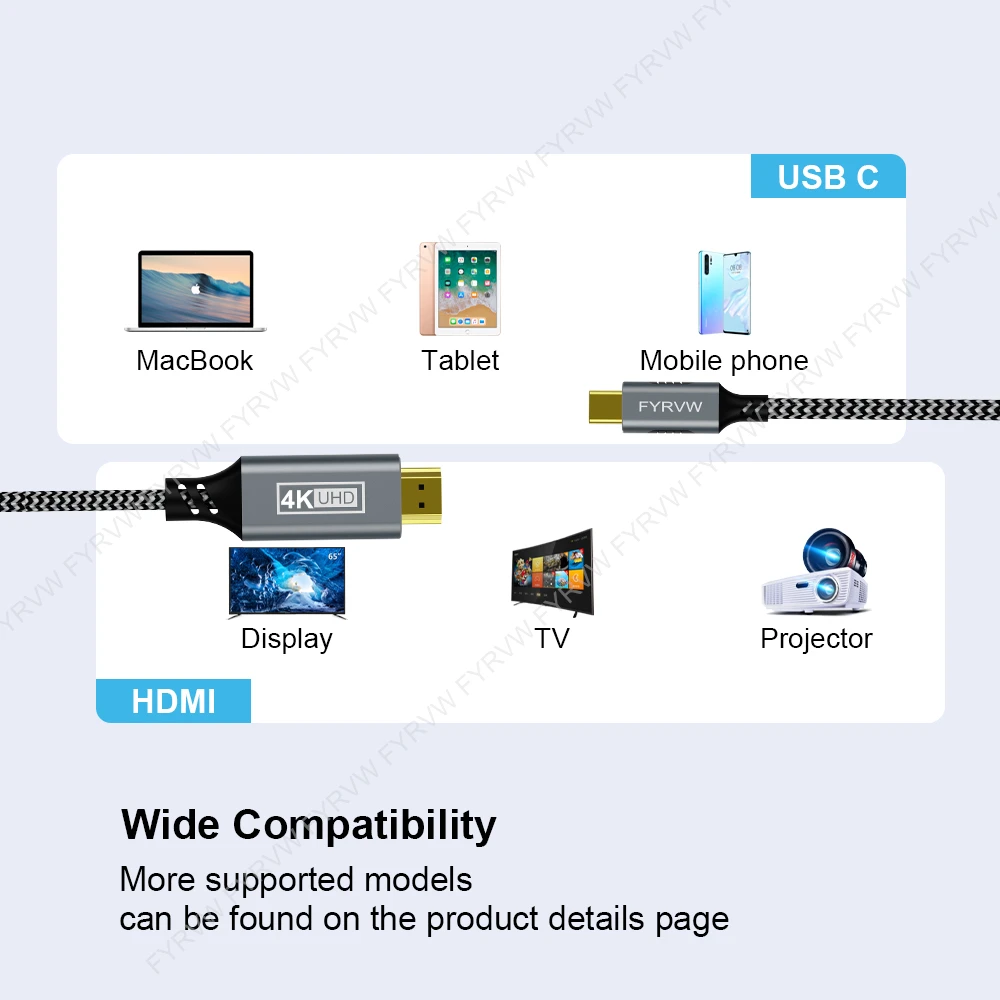 Thunderbolt USB C to HDMI-Compatible Cable  Type C to HDMI-Compatible Cable 4K@60Hz  Thunderbolt 3 USB4 to HDMI-Compatible Cable images - 6