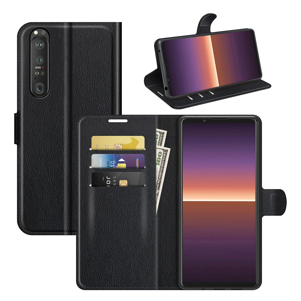 

For Sony 1 III Phone Case Magnetic Closure Book Flip Leather Card Holder Phone Bag Wallet Flip Magnetic Phone Case
