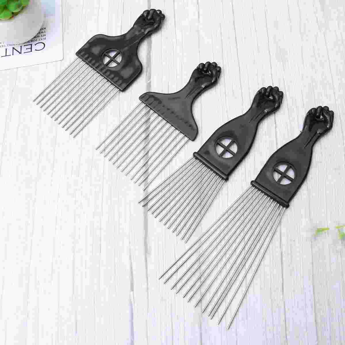 

Comb Hair Pick Metal Afro Parting Barber Brush Salon Kit Groomning Hairstyling Combs Pintail Detangler Lifting Fist