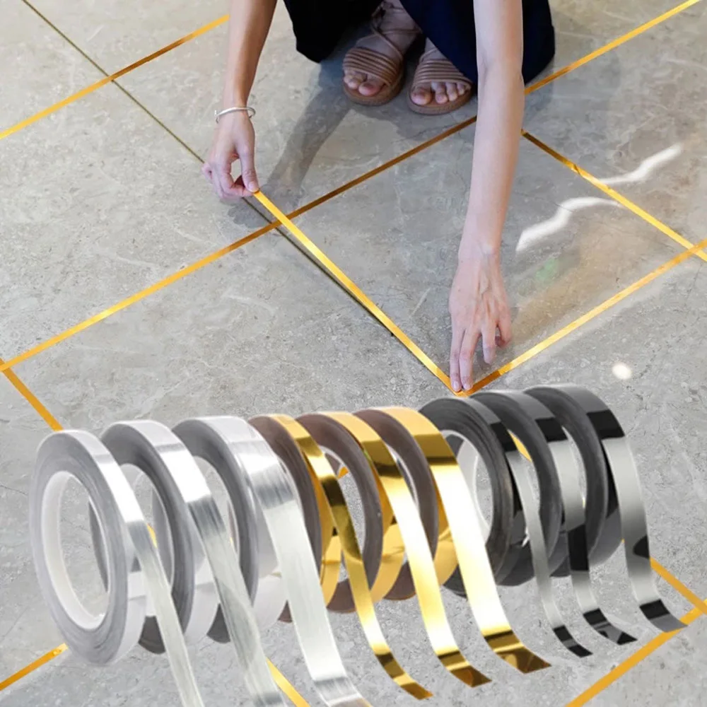 50m/Roll Self-adhesive Tile Tape Floor Edging Waterproof Sea