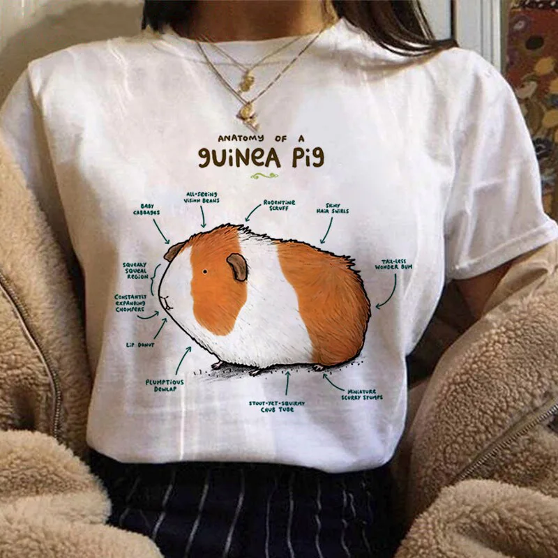 Новые женские футболки с мультяшным принтом хомяка повседневные топы круглым