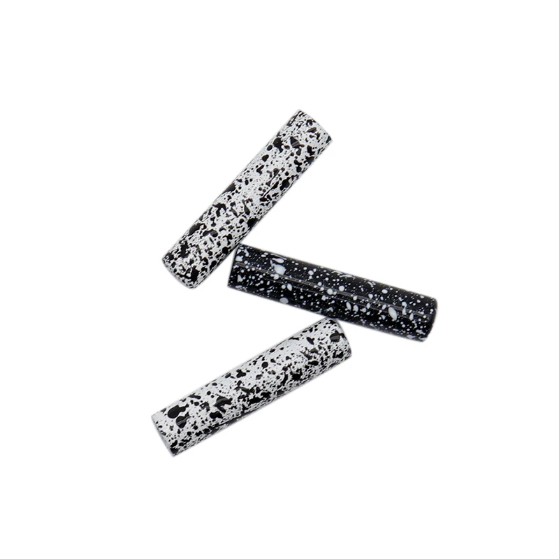 Weiou 4.6*20mm Speckle Lace Tips White Black Spray Spot String Aglets Easy Ends Installation For Canvas Snkeaker Shoe Cordones