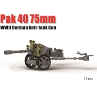 wwii military moc military blocks german pak40 anti tank gun assembled building blocks minifigure boy toy