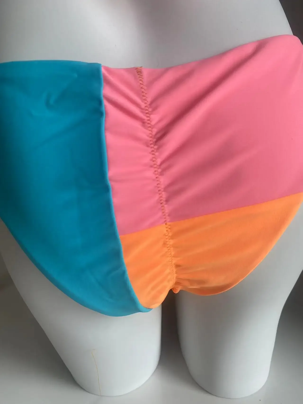 2024 Купальник с цветными блоками женский купальник в стиле пэчворк длинными