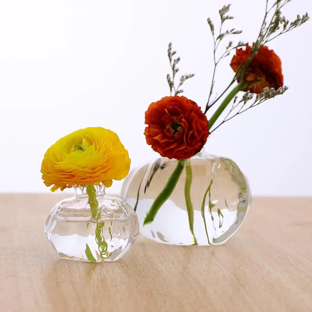 

3X Mini Pomegranate Glass Vase Handmade Flower Pot Hydroponic Flower Crafts S