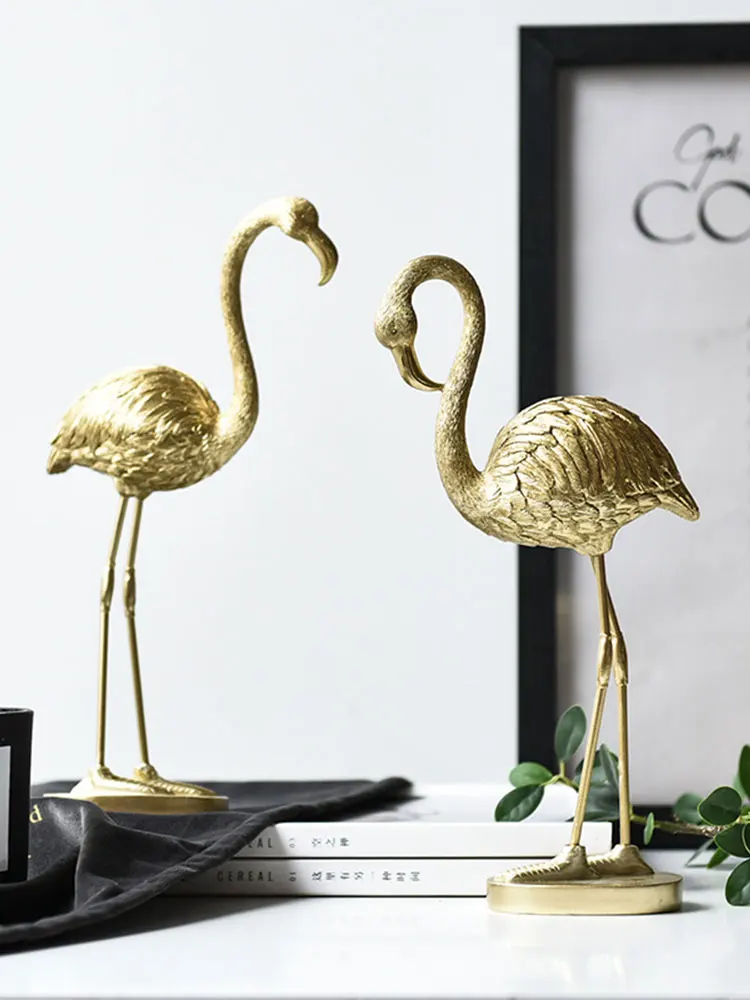 

Скандинавский роскошный золотой фламинго-журавль, искусственная смола, рукоделие, гостиная, вино, индивидуальность