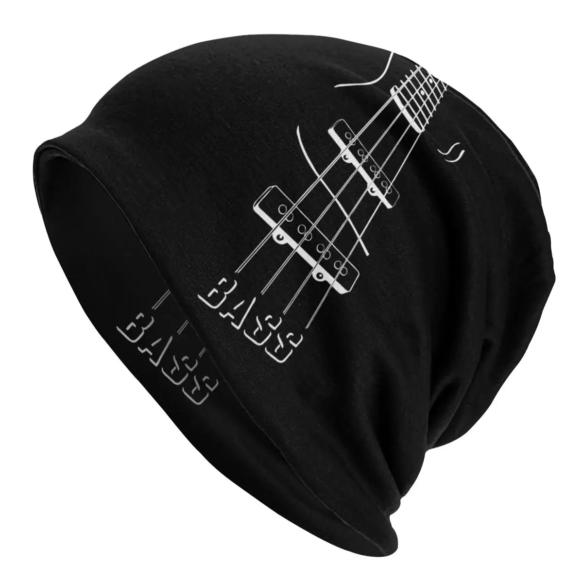 

Bass Guitar Skullies Beanies Hat Hip Hop Unisex Outdoor Caps Warm Dual-use Bonnet Knitting Hats