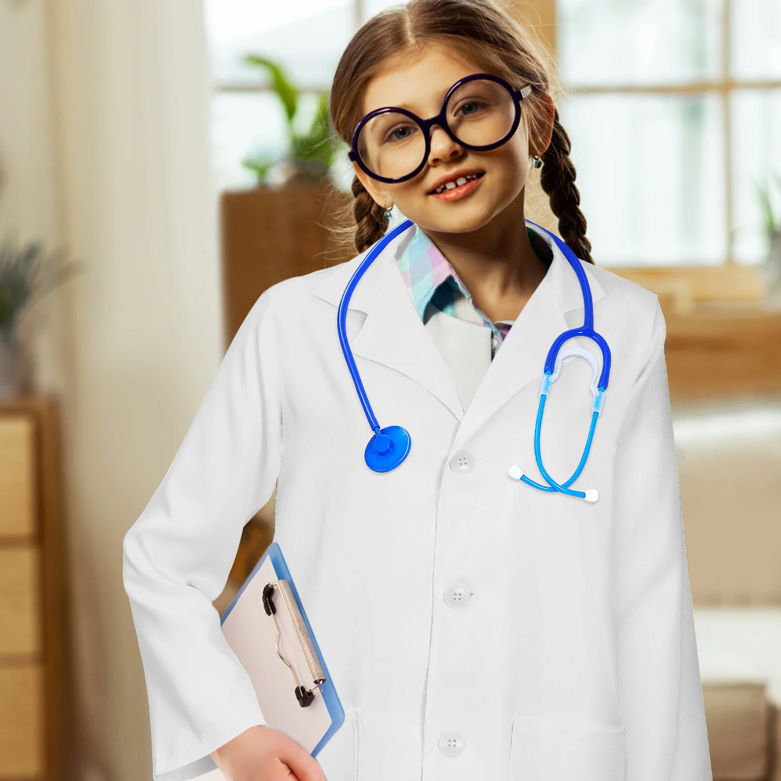 Biały płaszcz kostiumy dla dzieci naukowiec laboratoryjny maluch lekarz 12100X7700X100CM zestaw do przebierania ubrań peelingi chłopcy dziecko