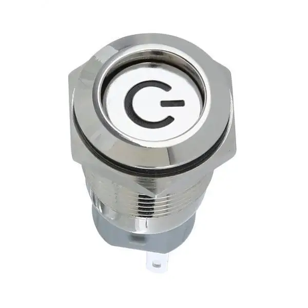 

Алюминиевый светодиодный кнопочный переключатель с фиксацией для автомобиля, 2xDC, 12 В, 16 мм, синий