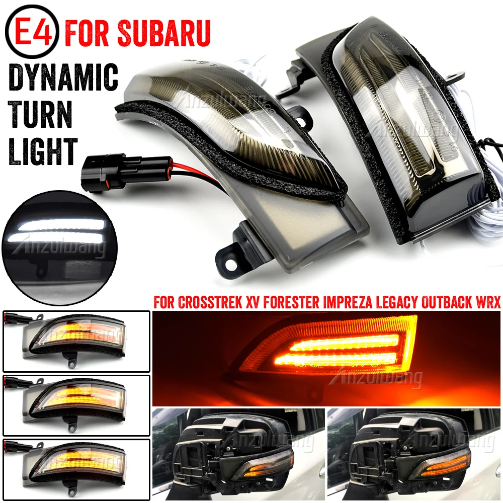 

LED Dynamic Blinker Side Mirror Indicator Light For Subaru WRX STI Crosstrek Forester Outback Turn Signal Lamp Amber/White Smoke