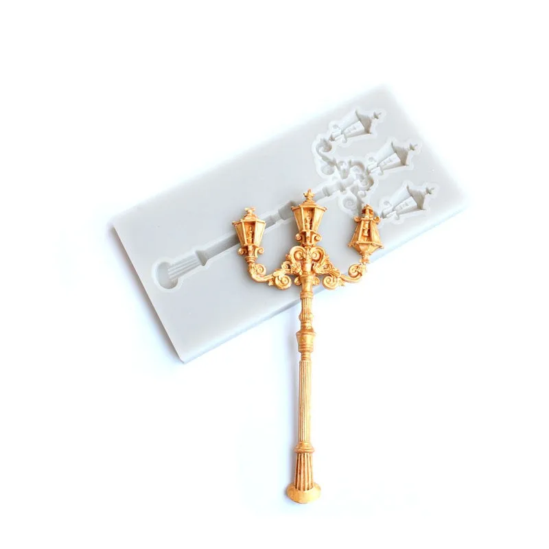 

3D Street Lamp Form Desigh Silicone Mold Fondant Chocolate Cake Decorating DIY Clay Gumpaste Tools Kitchen Baking Resin Moulds